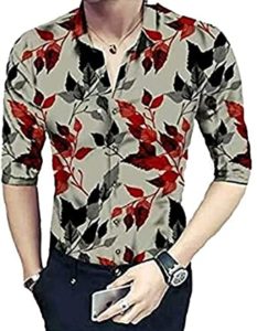 yaasin collection Men Shirt Digital pirin Fullsleeve Rs 199 amazon dealnloot
