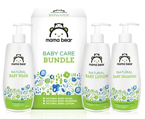 Amazon Brand - Mama Bear Combo (Wash 400 ml, Shampoo 400 ml, Lotion 400 ml)