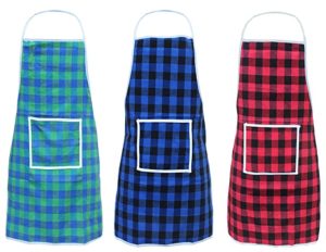 CHILOTI Waterproof Unisex Kitchen Apron Checkered Design Rs 99 amazon dealnloot