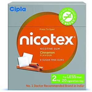 Cipla Nicotex Nicotine Gum 2mg Cinnamon 10 Rs 177 amazon dealnloot