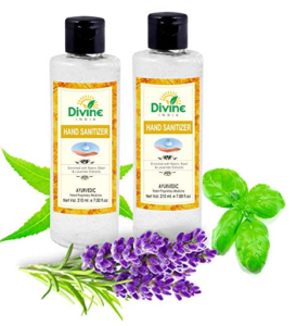 Divine India Hand Sanitiser Enriched with Neem, Basil Extracts & Lavender Oil