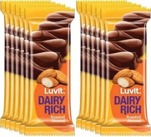 LuvIt Dairy Rich Roasted Almond Chocolates Bar Rs 299 amazon dealnloot