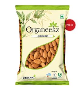 Organeekz Organic Almonds 200 Grams Certified Organic Rs 99 amazon dealnloot