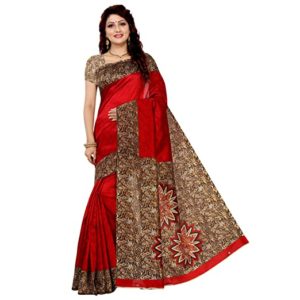 RUNAYA NX Printed Art Silk Saree Rs 188 amazon dealnloot