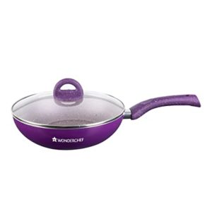 Wonderchef Granite Wok with Lid 24cm Purple Rs 900 amazon dealnloot
