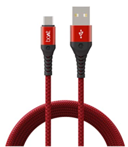 boAt Micro USB 550 Stress Resistant, Tangle-Free, Sturdy Cable with 3A Fast Charging & 480mbps Data Transmission, 10000+ Bends Lifespan and Extended 1.5m Length