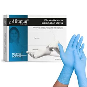 ALITMUN Nitrile Gloves Disposable Powder Free Examination Rs 200 amazon dealnloot