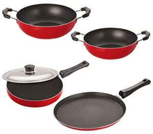 Nirlon 4 Piece Non Stick Aluminium Kitchenware Rs 962 amazon dealnloot