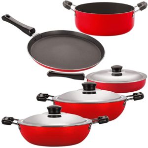 Nirlon Non Stick Aluminium 5 Piece Chemical Rs 1190 amazon dealnloot