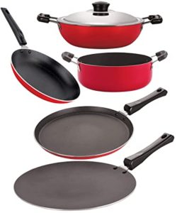 Nirlon Non Stick Coated Aluminium 5 Piece Rs 1051 amazon dealnloot