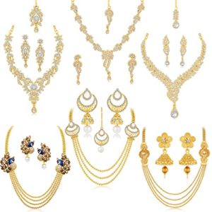 Sukkhi Glorious Pearl Gold Plated Wedding Jewellery Rs 509 amazon dealnloot