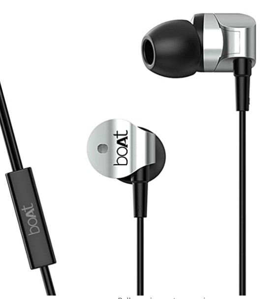 boAt BassHeads 132 Wired in Ear Earphone with Mic (Silver Surfer)