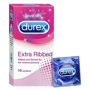 Durex Extra Ribbed Condoms for Men 10 Rs 49 amazon dealnloot