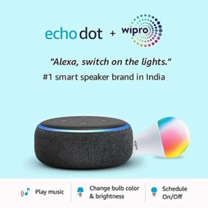 Echo Dot Black Combo with Wipro 12W Rs 2049 amazon dealnloot