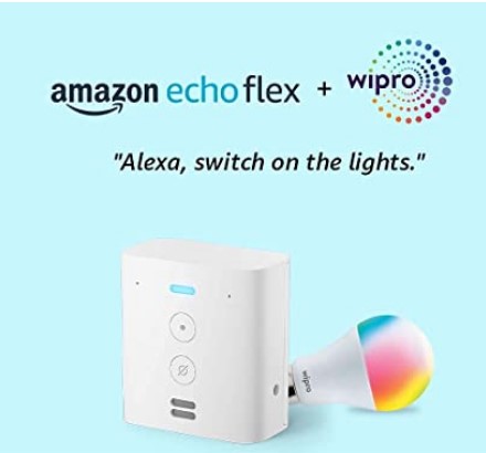 Echo Flex bundle with Wipro 12W LED smart color bulb