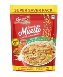 Kwality Crunchy Muesli Almonds Raisins and Honey Rs 249 amazon dealnloot