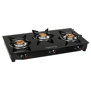 Lifelong Glass Top 3 Burner Gas Stove Rs 1899 amazon dealnloot