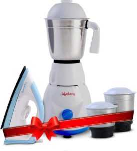 Lifelong LLCMB02 500 W Mixer Grinder White Rs 1399 flipkart dealnloot