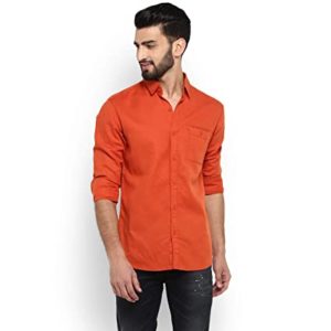 MUFTI Slim Fit Spread Collar Full Sleeves Rs 474 amazon dealnloot