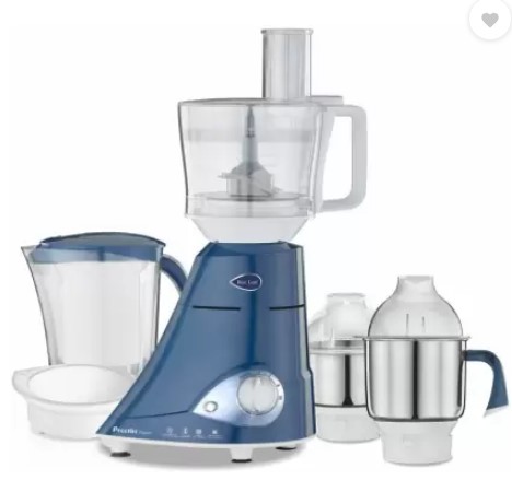 Preethi Blue Leaf Expert MG 214 750 W Juicer Mixer Grinder (4 Jars, Blue)