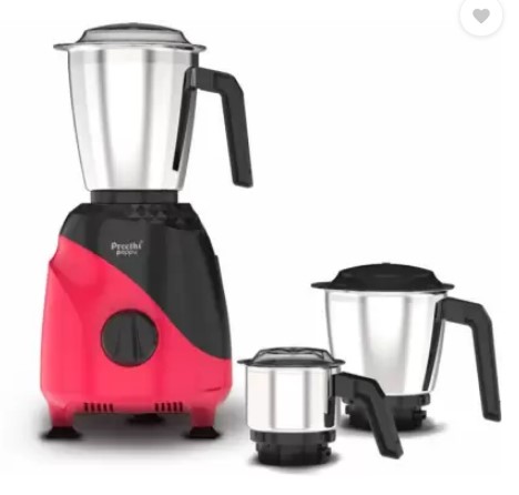 Preethi Peppy MG 245 750 W Mixer Grinder (3 Jars, Black & Red)