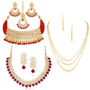 Sukkhi Sensational Pearl Gold Plated Kundan Set Rs 216 amazon dealnloot