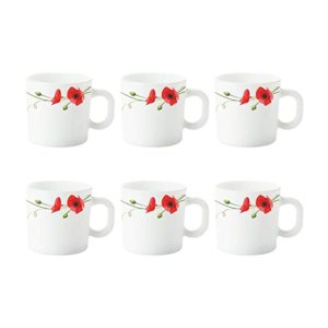Larah by Borosil Red Carnation Opalware Cup Rs 353 amazon dealnloot