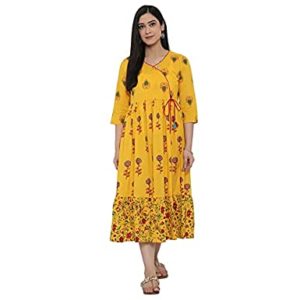 MYSHVIH Cotton Angrakha Kurta V Neck Calf Rs 299 amazon dealnloot