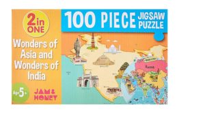 Amazon Brand - Jam & Honey Wonders of Asia and Wonders of India Puzzle (100 Pieces)