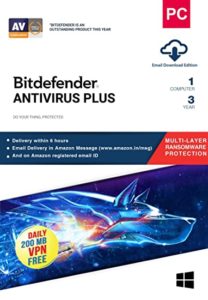 Bitdefender 1 Computer 3 Years Antivirus Plus Rs 295 amazon dealnloot