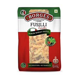 Borges Fusilli Tricolor Pasta 500g Rs 99 amazon dealnloot