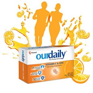 Ourdaily Vitamin C 500mg Zinc chewable tablets Rs 289 amazon dealnloot