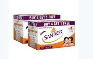 santoor Sandal Almond Milk Bar 5 x Rs 163 flipkart dealnloot