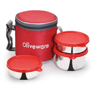 Oliveware Lovely Stylo Lunch Box Stainless Steel Rs 224 amazon dealnloot