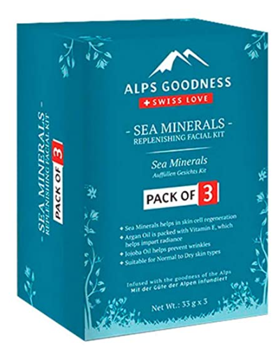 Alps Goodness Sea Minerals Replenishing Facial Kit - Pack of 3 (33 g x 3)