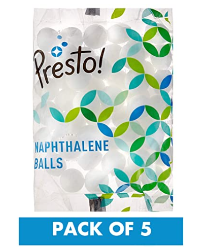 Amazon Brand - Presto! Naphthalene Balls - 200 G (Pack Of 5)