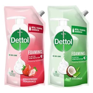 Dettol Foaming Handwash Refill Combo Strawberry Aloe Rs 217 amazon dealnloot