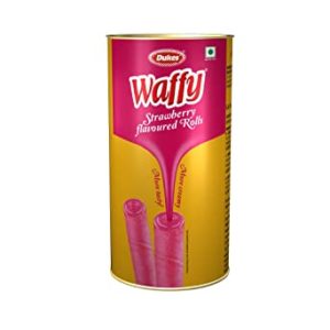 Dukes Waffy Rolls Tin Strawberry 300 g Rs 137 amazon dealnloot