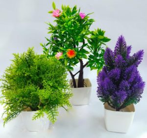FORTISTA Artificial Flowers Plants with Pot for Home Office Decor