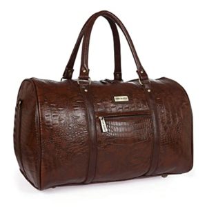 Fur Jaden Brown Textured Leatherette Stylish Spacious Rs 899 amazon dealnloot