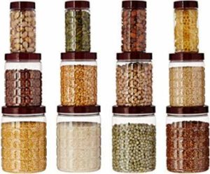 LEELA S Checkered Airtight Jar Set of Rs 246 amazon dealnloot