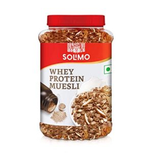Solimo Whey Protein Muesli 1kg Rs 300 amazon dealnloot