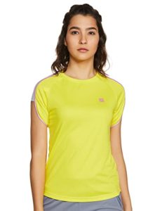T Shirt WMN SG RN Polyester Yellow Rs 110 amazon dealnloot