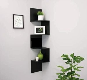 Abhika Arts Zig Zag Floating Corner Shelves Rs 749 amazon dealnloot