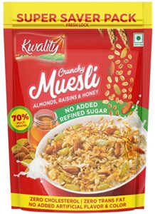 Kwality Crunchy Muesli Almonds Raisins and Honey Rs 242 amazon dealnloot