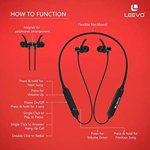 Leevo Racer Wireless Neckband Earphones with Micro Rs 323 amazon dealnloot