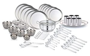 Pigeon Stainless Steel Sapphire Dinner Set 71pcs Rs 3428 amazon dealnloot