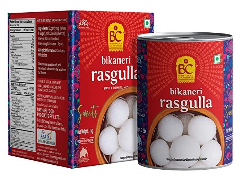 Bhikharam Chandmal Rasgulla Tin (Pack of 1)