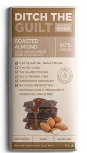Ditch the Guilt Roasted Almond 60G Vegan Rs 100 amazon dealnloot