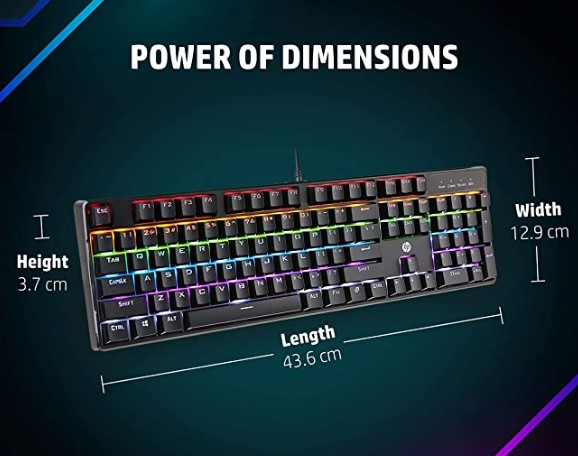 HP GK100 Wired Full Size RGM Backlit Mechanical Gaming Keyboard